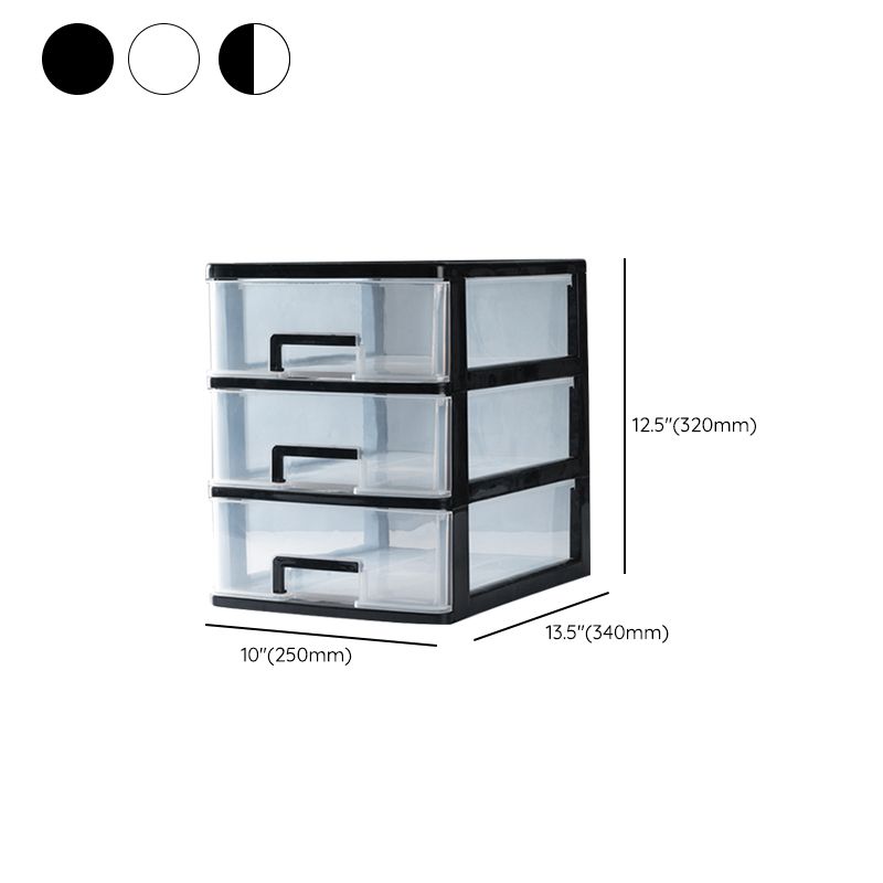 Transparent File Cabinet Vertical Modern Plastic Filing Cabinet for Home Office