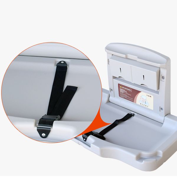 Modern Gray Baby Changing Table Folding Changing Table with Seat Belt