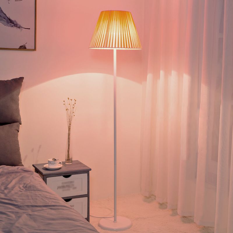 Modern Simple Floor Lamp Macaroon Bulb Floor Light with Cloth Shade for Bedroom