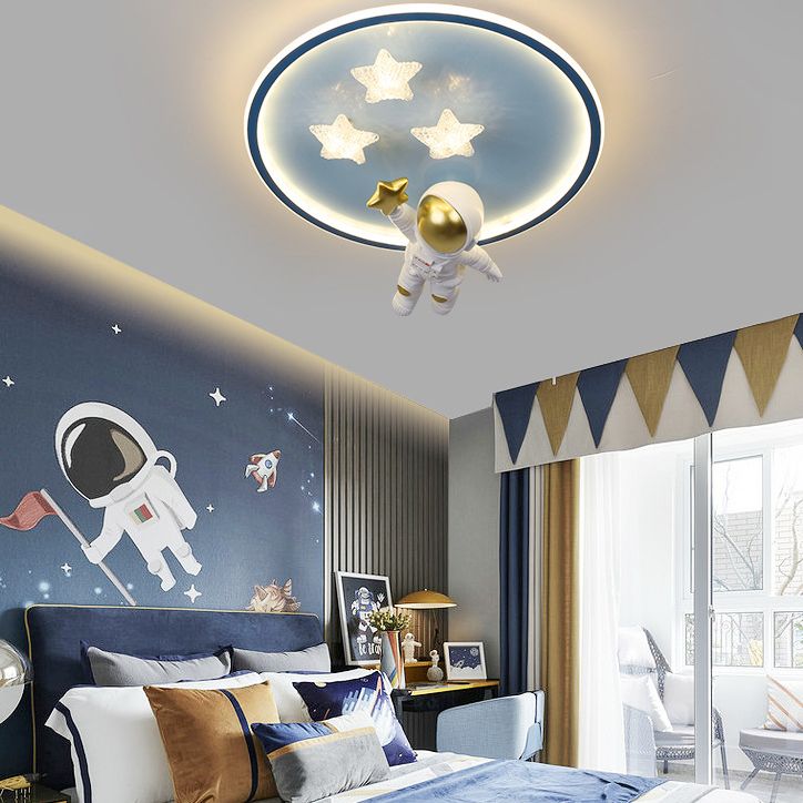 Modern Style Colorful Ceiling Light LED Flush Mount Light Fixture for Bedroom