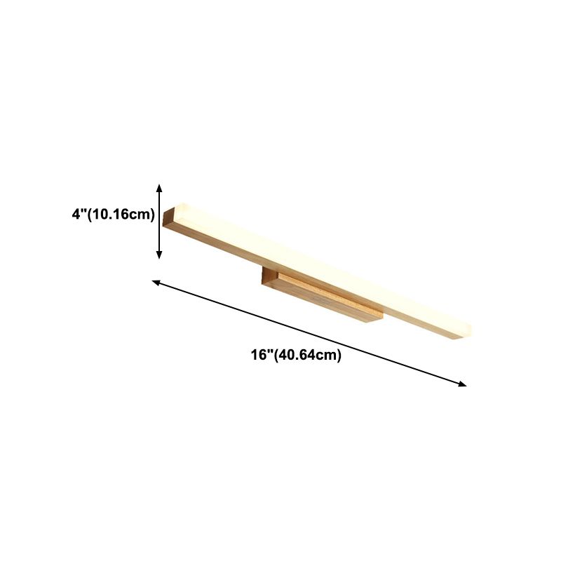 Madera de tocador lineal mate de pared estilo moderno 1 accesorios de iluminación de tocador de luz