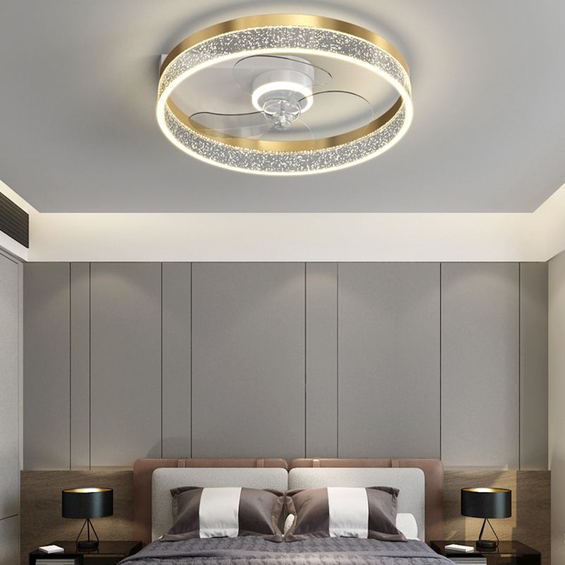 Luce ventilatore a soffitto in stile moderno in metallo 1 ventola del soffitto luce per soggiorno