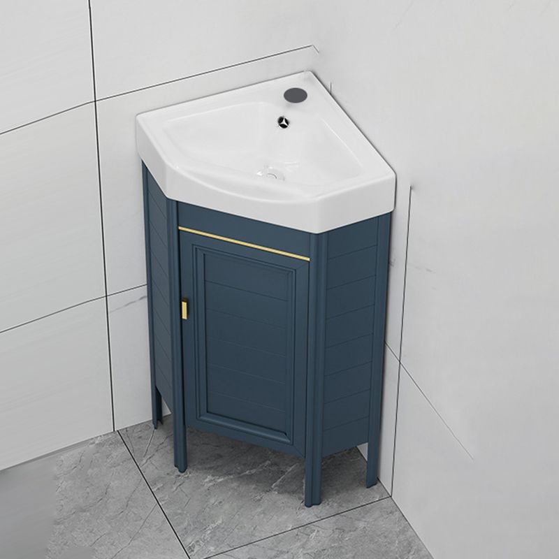 Gorgeous Sink Cabinet Blue Tone Free-standing Corner Bathroom Vanity