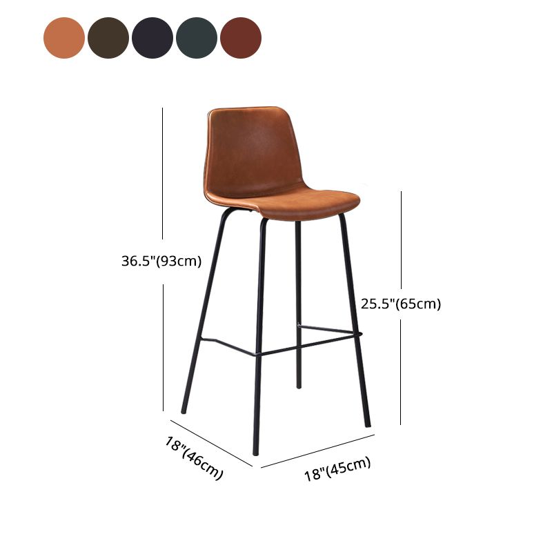 Industrial Black Metal Counter Stools Low Back Indoor Bar Stool with Bucket Seat