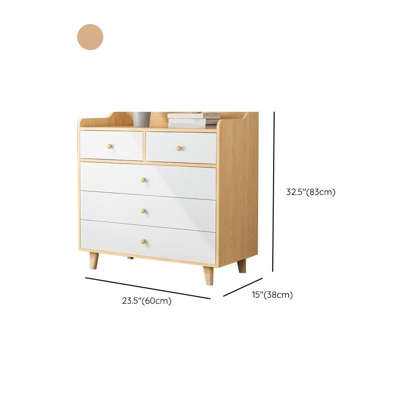 Scandinavian Nursery Dresser Solid Wood Kids Nightstand , 12.48 Inch Width