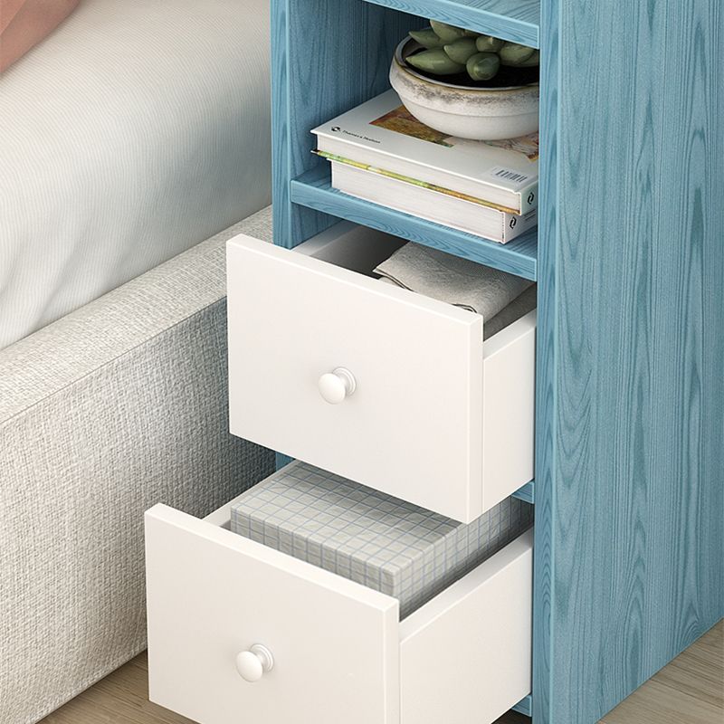 Wooden Bed Nightstand Contemporary Bedside Cabinet for Bedroom