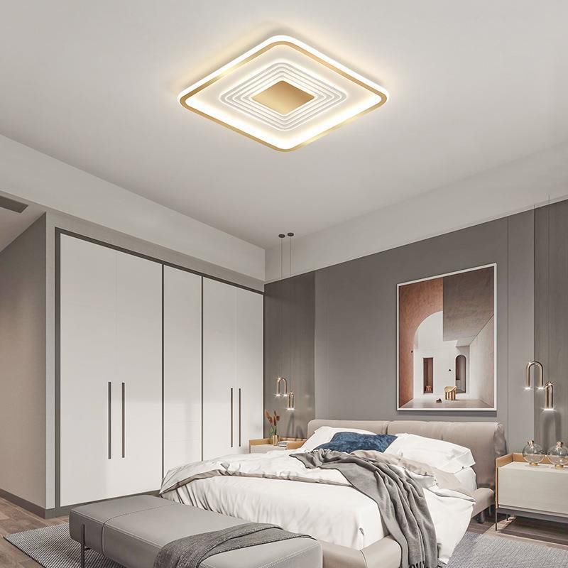 Contemporary Ceiling Lighting Metal LED Flush Mount Fixture in Gold for Bedroom