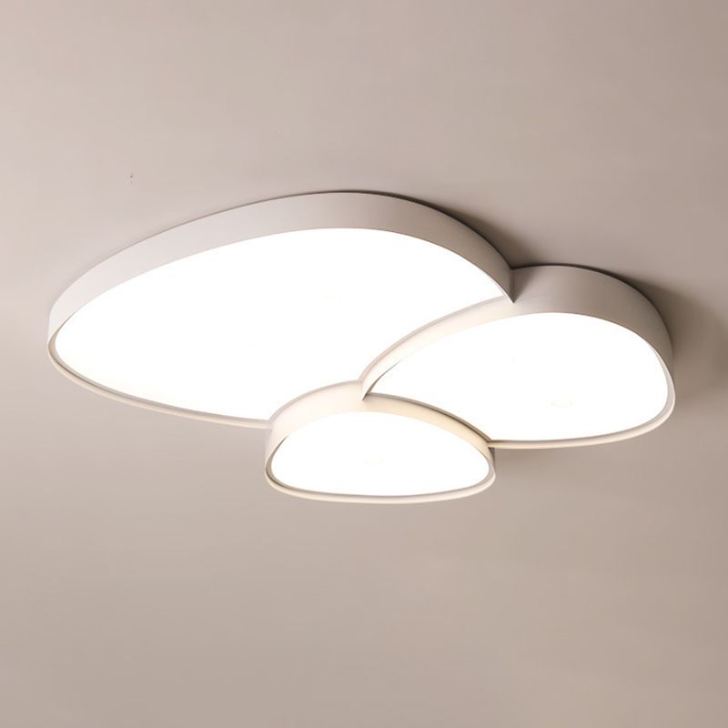 2/3-Light White Modernism Flush Mount Lighting LED Statement Ceiling Light for Foyer