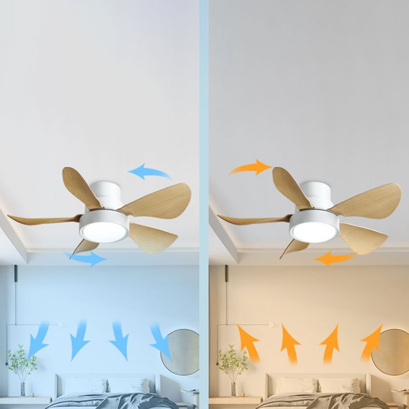 Wooden LED Ceiling Fan Light Fixture Modern Ceiling Lamp for Bedroom