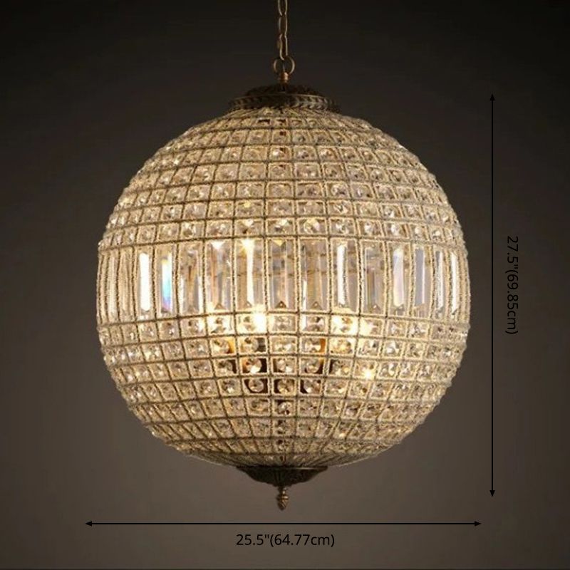 Crystal Globe Chandelier Lighting Simple Style Suspension Light for Dining Room