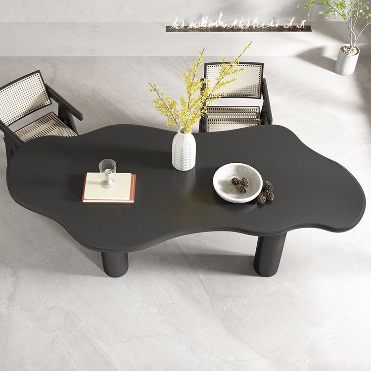 Irregular Shaped Office Conference Table Wood Writing Desk in White/Black