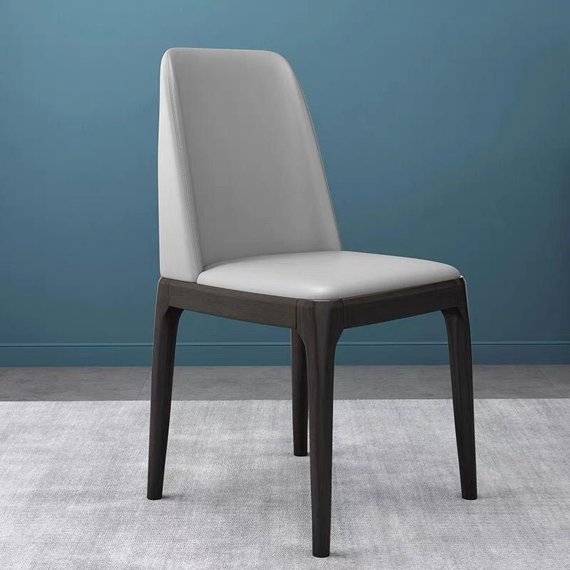 Glam Leather Dining Chair Parsons Chair in Matte Finish for Home