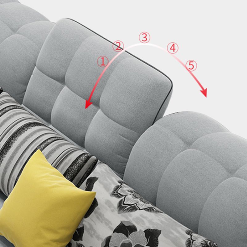 Cushion Back Pillow Top Arm Tufted Sectional Sofa Set for Living Room