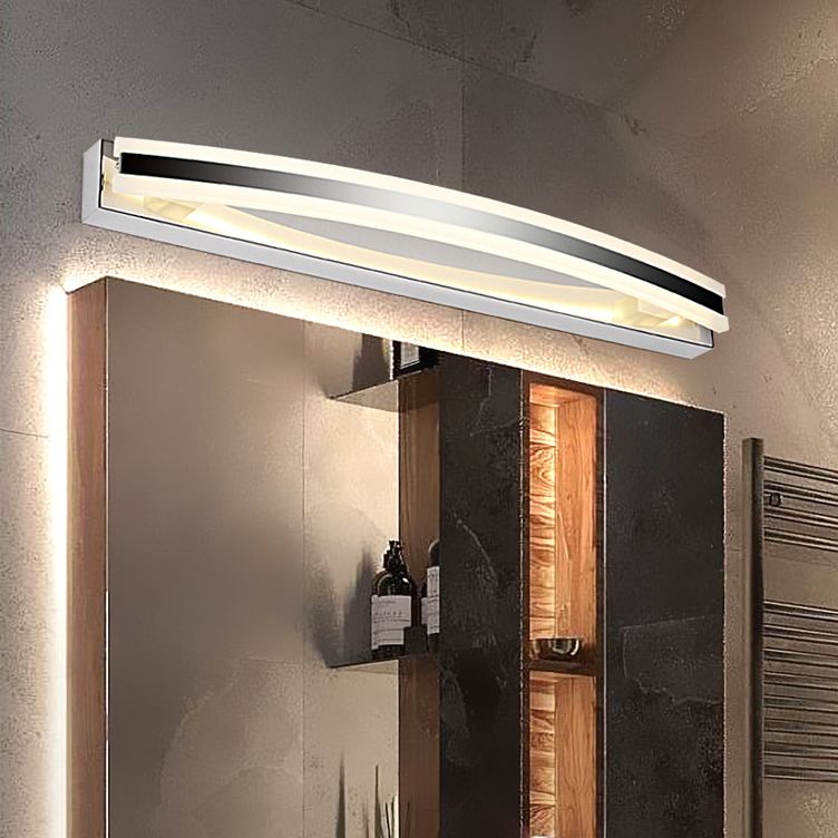 Modern Style Mirror Cabinet Bathroom Wall Lights Steel Linear Shade LED Ambient Vanity Lighting