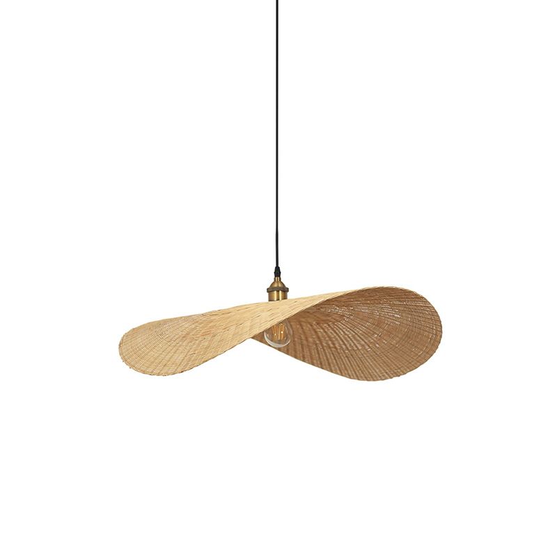 Illuminazione a sospensione a foglia di loto Bamboo minimalista 1 piena a sospensione a sospensione in legno