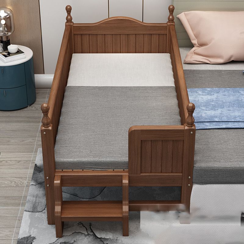 Espresso Wood Baby Crib Traditional Nursery Crib with Guardrail