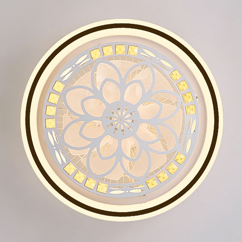 Éclairage de ventilateur de plafond de style moderne LED géométrique Semi Flush Flush Mounted Ayémorrat avec une teinte acrylique