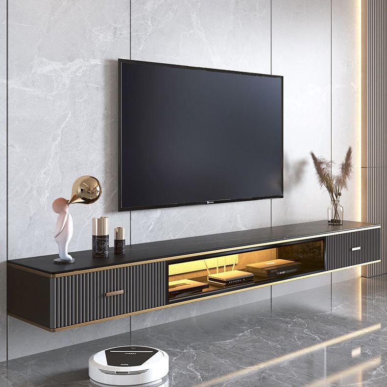 Modern Style Wall-mounted TV Console Slate TV Stand with Drawers