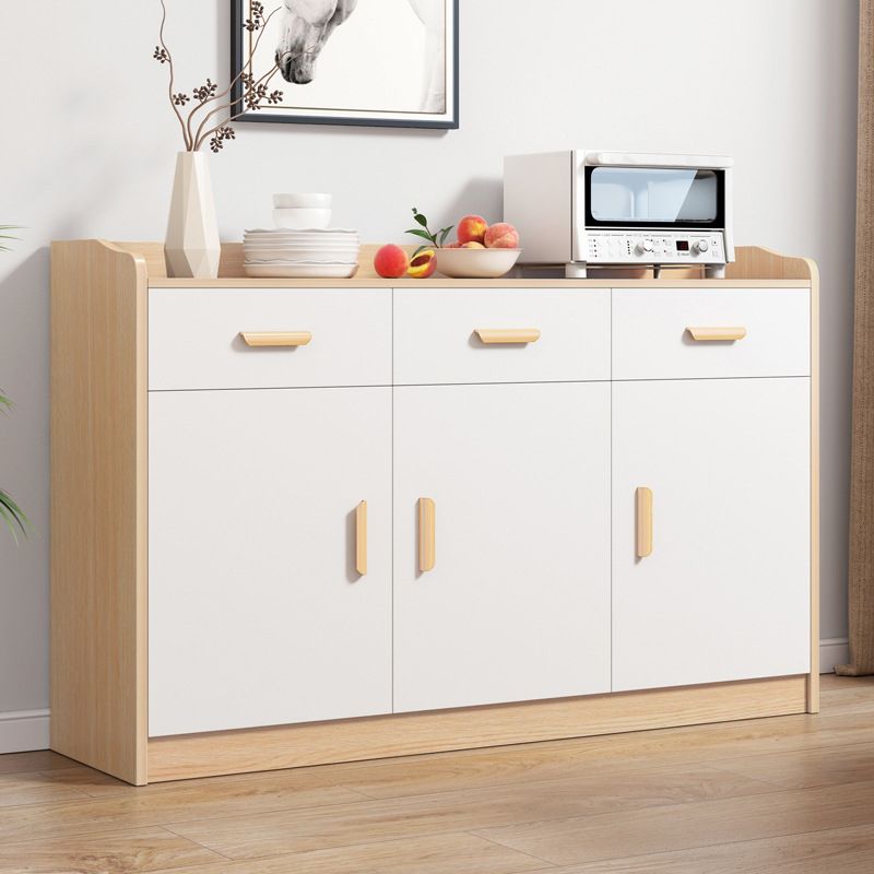 Contemporary Style Buffet Sideboard Wood Sideboard with Cabinets and Drawer