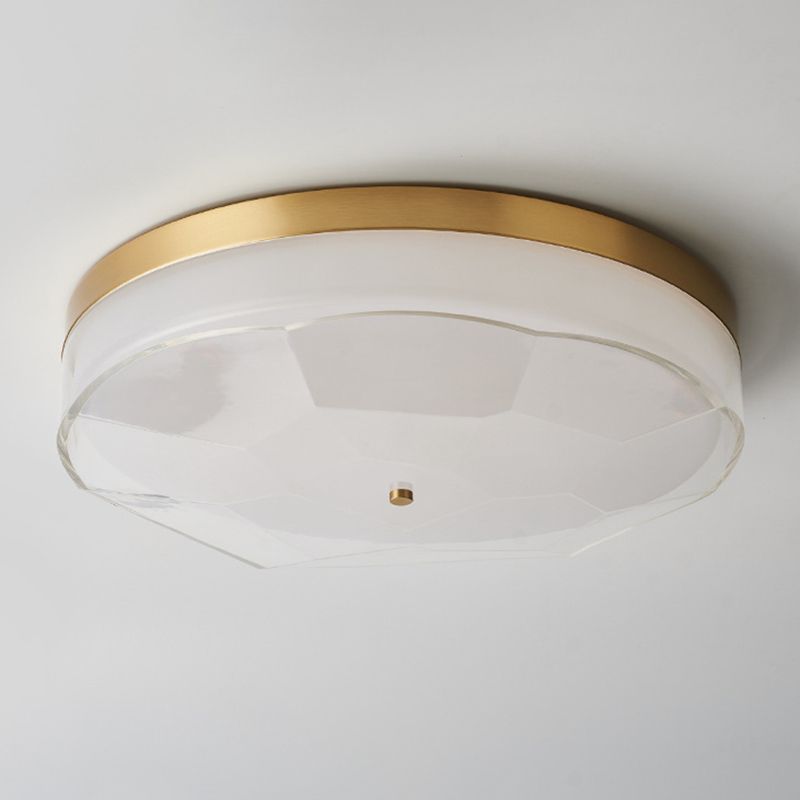 Modern Flush Light Gold Ceiling Lighting with Brass and Acrylic for Bedroom