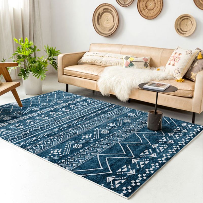Alfombra multicolor de poliéster bohemio suroeste estampado alfombra interior alfombra de cuidado fácil para la decoración del hogar