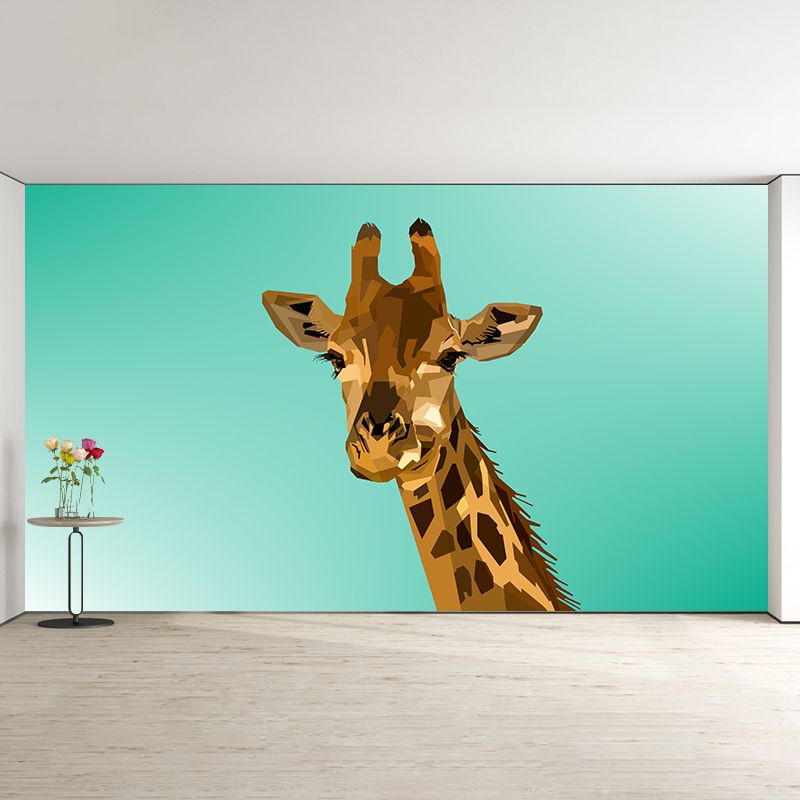 Cute Cartoon Animal Pattern Wall Covering Stain-Resistant Wall Mural for Kid's Bedroom