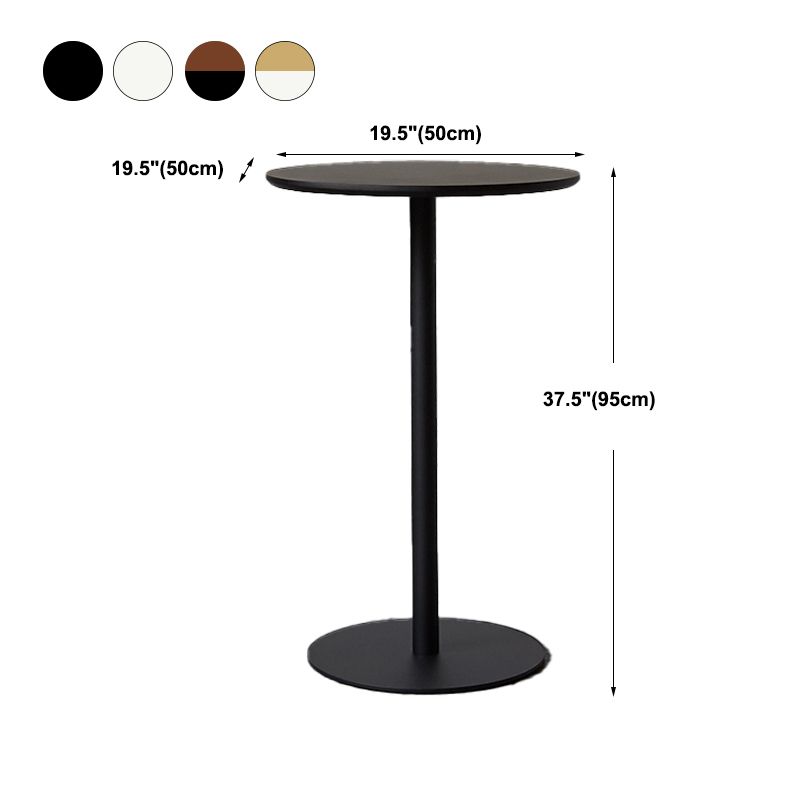 Wood Bar Dining Table Modern Round Bar Table with Pedestal for Dining Room