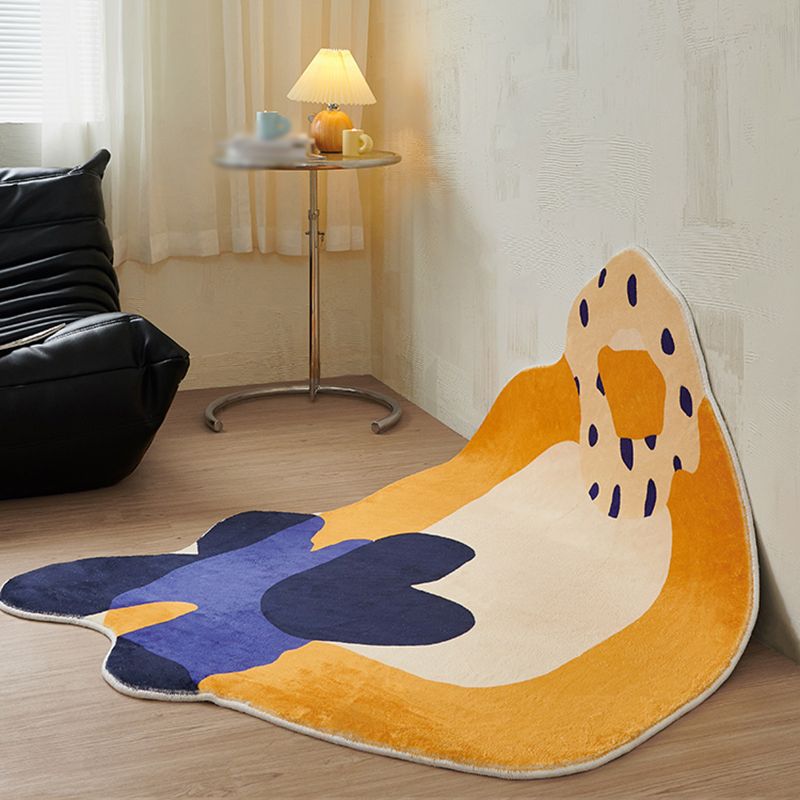 Casual Abstract Carpet Orange Polyester Indoor Carpet Anti-Split Area Carpet for Home Decoration