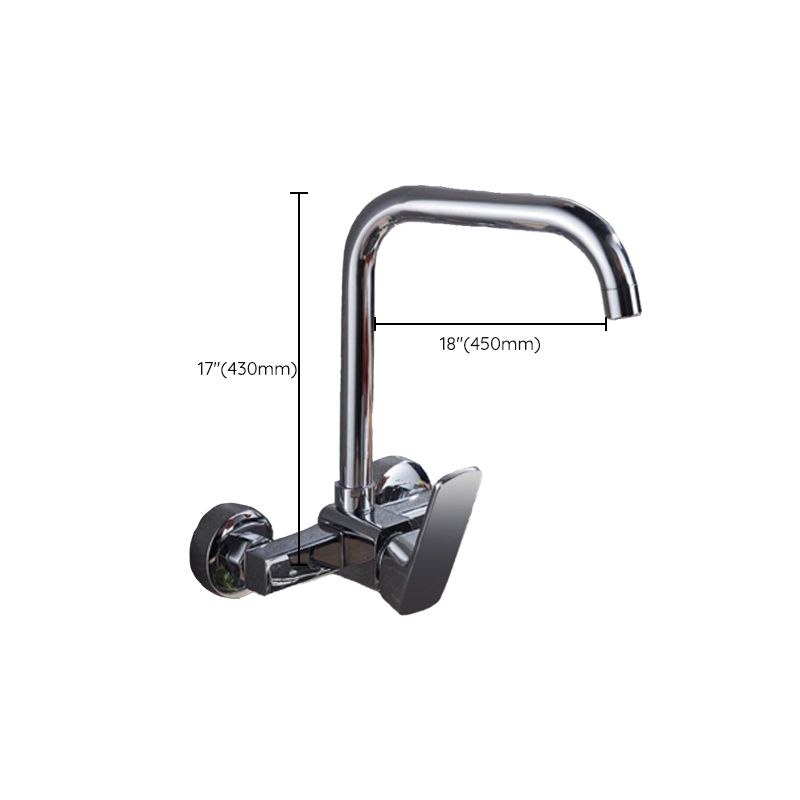 Industrial Kitchen Faucet Lever Handle Wall Mounted High Arc Faucet