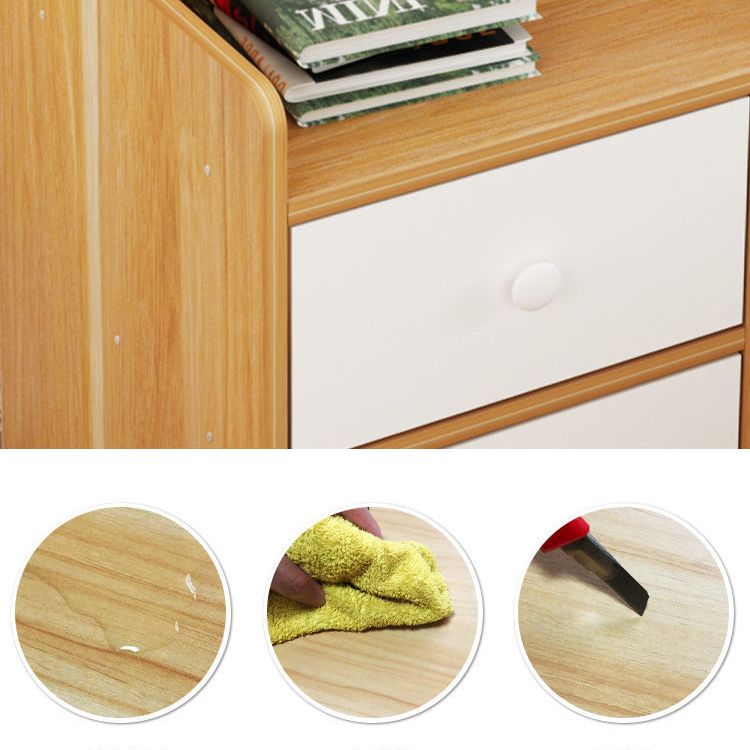 Wooden Bedside Cabinet Modern Style Minimalist Bedside Table with Drawers