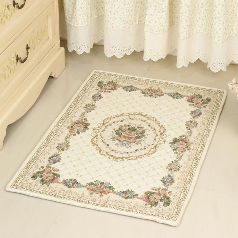 Simple Bedroom Rug Multicolored Floral Printed Indoor Rug Acrylic Non-Slip Pet Friendly Area Carpet