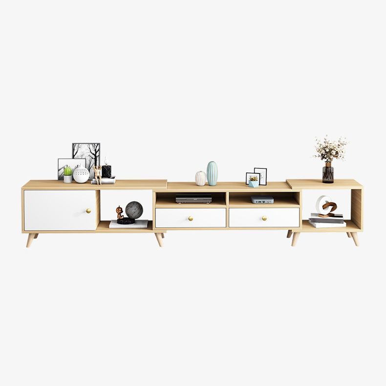 Scandinavian TV Console with Drawers Engineered Wood TV Stand