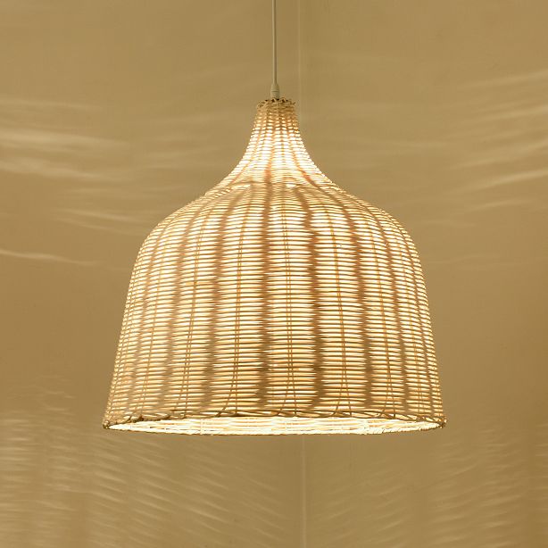 1 Light Modern Style Pendant Light Bamboo Hanging Lamp Fixture for Living Room