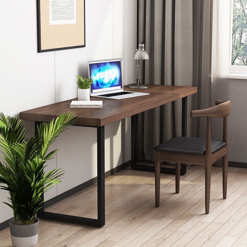 Industrial Style Office Desk Rectangle Wooden Sled Writing Desk for Home