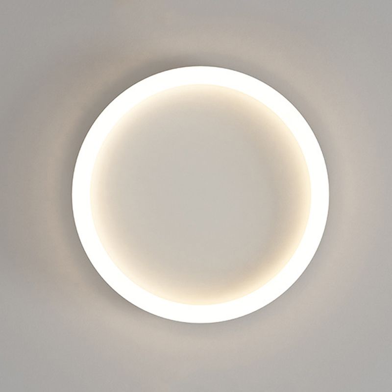 Ring Shape Flush Light Modern Style Metal 1 Light Flush Mount in White