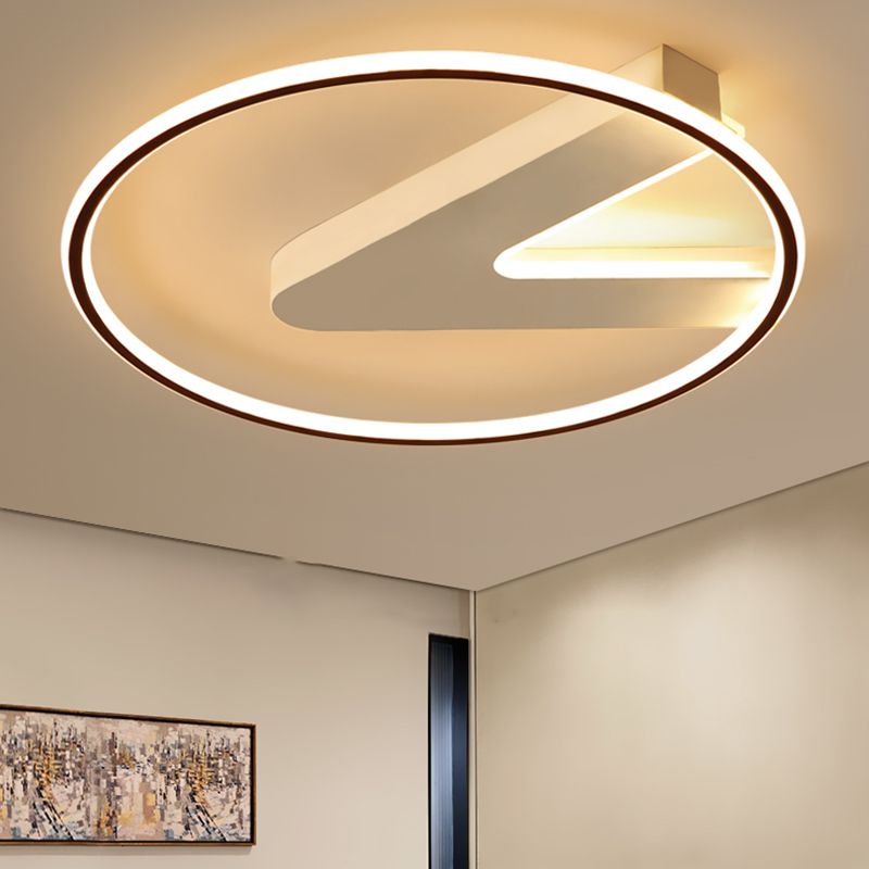 Modern Metal Flush Mount Circular Shape LED Ceiling Light with Acrylic Shade for Bedroom