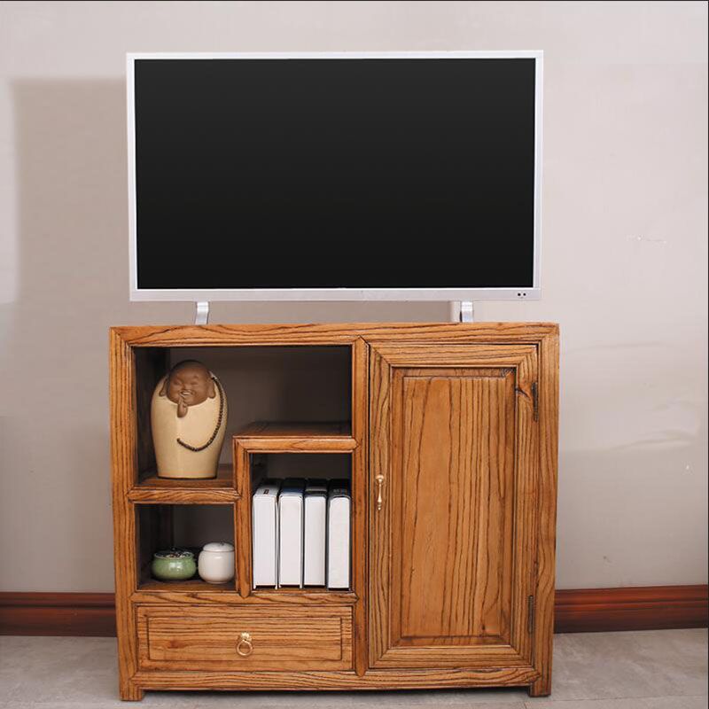 Asian Elm TV Cabinet Natural/Brown/Walnut Living Room TV Stand with Storage