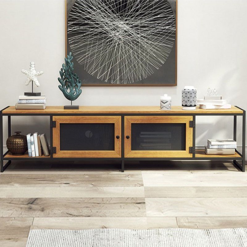 Industrial TV Stand Console Open Storage Media Console TV Stand for Living Room