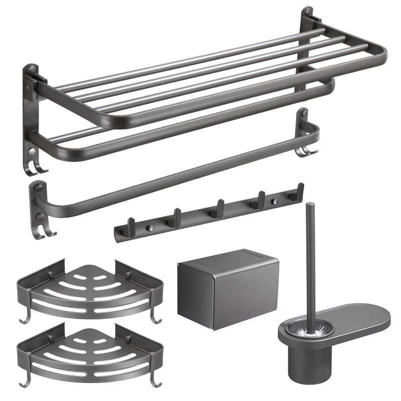 Modern Bathroom Hardware Set Towel Bar Grey Bath Shelf Bathroom Set