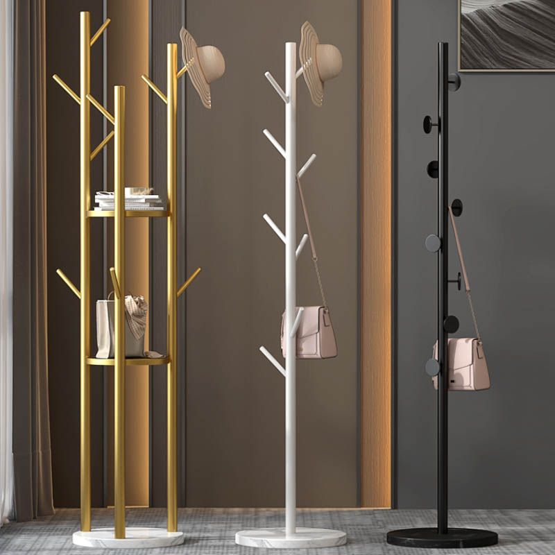 Light Luxury Coat Rack Marble Base Entryway Kit Iron Coat Hanger