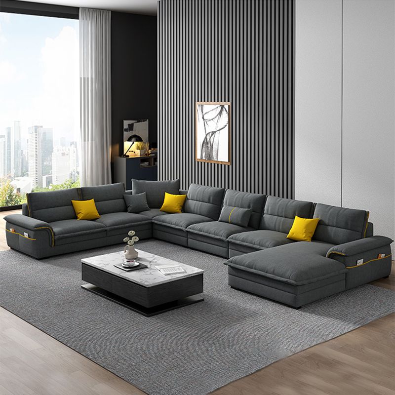 37.4 "High Dark Grey Top Cushion Sectional Sectional para sala de estar