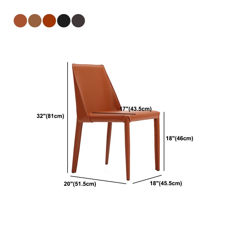 Matte Finish Solid Back Home Armless Chair Faux Leather Contemporary Dining Chair