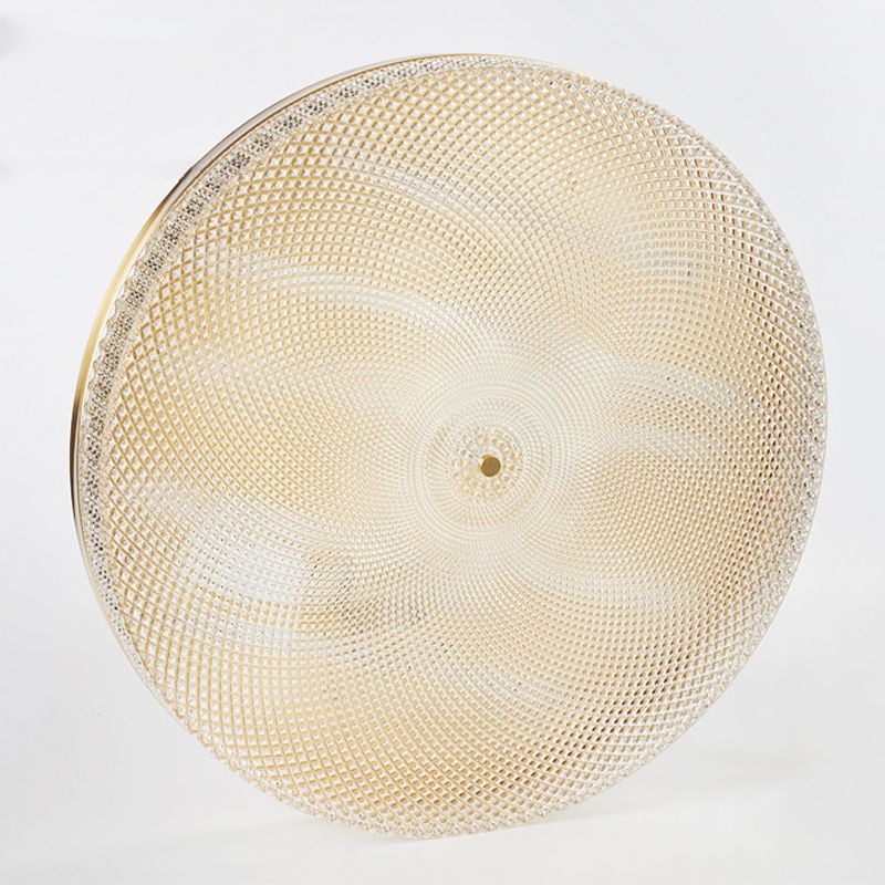 Modern Flush Light Round Ceiling Lighting with Brass and Acrylic for Bedroom