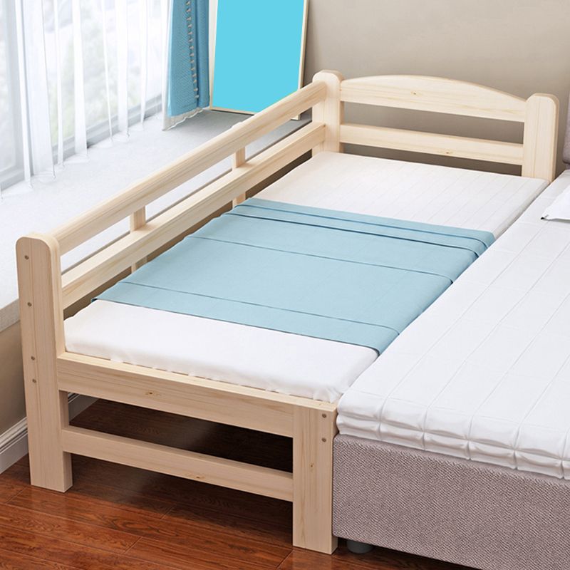 Modern Natural Standard Bed Solid Wood Panel Bed with Headboard