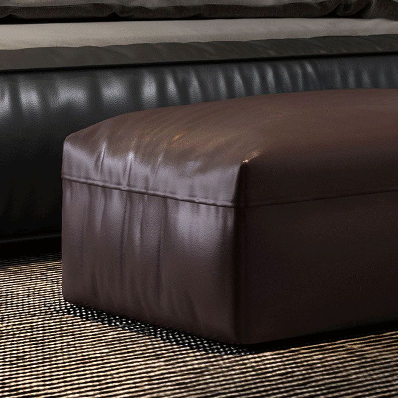 Modern Cushioned Seating Bench Solid Color Rectangle Bedroom Bench