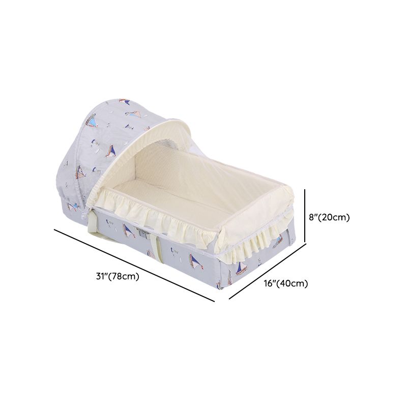 Portable Gliding Bassinet Purple Oval Crib Cradle with Upholstered for Baby