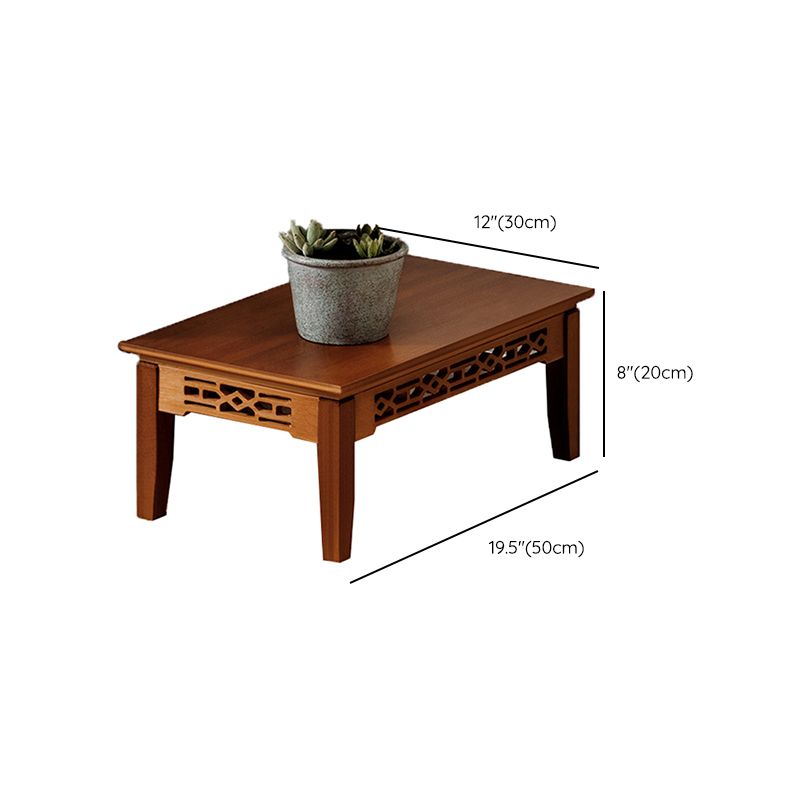 Contemporary 4 Legs Side Table Wood Side End Snack Table with Shelf