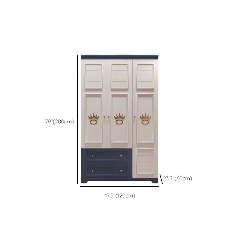 Manufactured Wooden Kids Closet Modern Style Bedroom Wardrobe Closet with Drawers