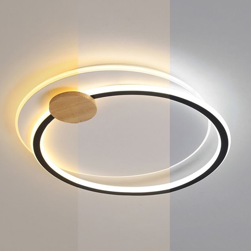 Contemporary Flush Mount Lighting Gray/Black LED Ceiling Light for Home