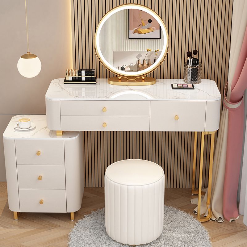 Glam Stone Bedroom Vanity Desk 6 Drawer Vanity Dressing Table